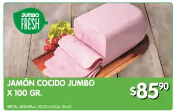 Jumbo Fresh Jamón Cocido Jumbo x 100gr.