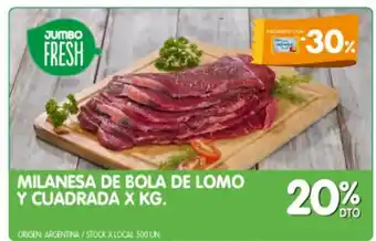 Jumbo Jumbo Fresh Milanesa De Bola De Lomo Y Cuadrada x kg. oferta