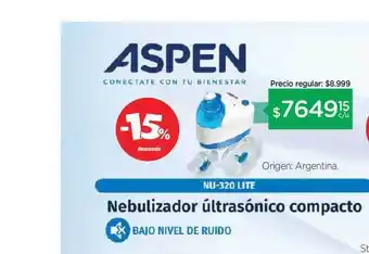 Farmacity Nu-320 Lite Nebulizador últrasónico Compacto Aspen oferta