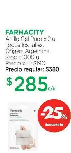 Farmacity Farmacity Anillo Gel Puro Todos Los Talles x 2u. oferta