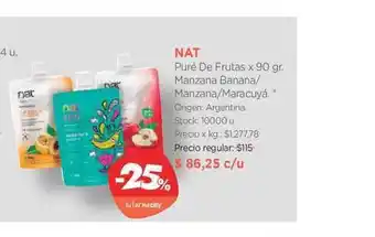 Farmacity Nat Puré De Frutas Manzana Banana/Manzana/Maracujá x 90gr. oferta