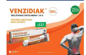 Farmacity Venzidiak Gel Antiinflamatorio Analgesico 1.16g oferta