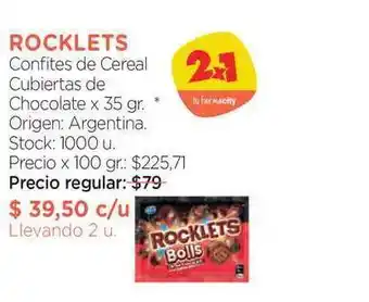Farmacity Rocklets Confites De Cereal Cubiertas De Chocolate x 35gr. oferta