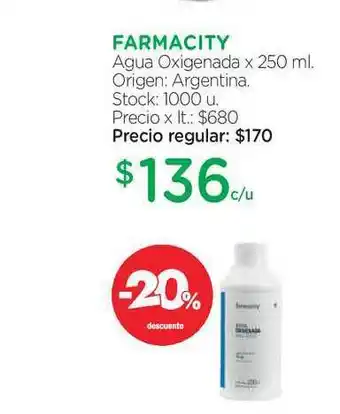Farmacity Farmacity Agua Oxigenada x 250ml oferta