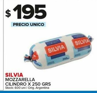 Carrefour Maxi Silvia mozzarella cilindro x 250 grs oferta
