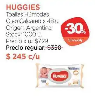 Farmacity Huggies Toallas Húmedas Oleo Calcareo x 48u oferta