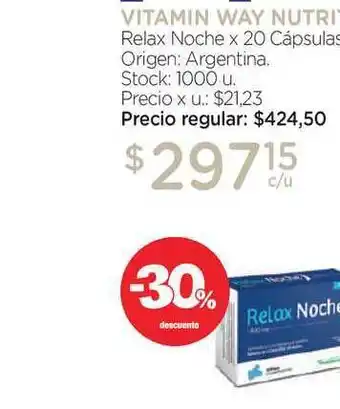 Farmacity Vitamin Way Nutri Relax Noche x 20 Cápsulas oferta