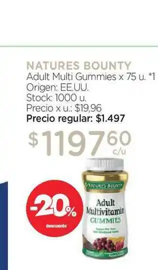 Farmacity Natures Bounty Adult Multi Gummies x 75u. oferta