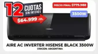 Supermayorista Vital Aire ac inverter hisense black oferta