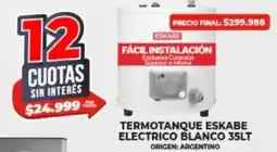 Supermayorista Vital Termotanque eskabe electrico blanco oferta