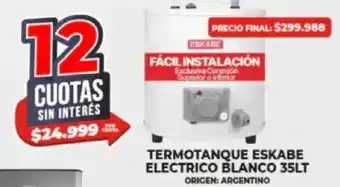 Supermayorista Vital Termotanque eskabe electrico blanco oferta