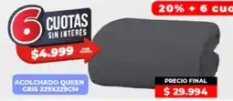 Supermayorista Vital Acolchado queen gris oferta