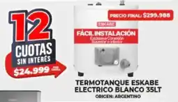 Supermayorista Vital Termotanque eskabe electrico blanco oferta