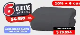 Supermayorista Vital Acolchado queen gris oferta