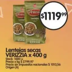 Supermercados Buenos Días Lentejas secas VERIZZIA oferta