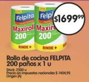 Supermercados Buenos Días Rollo de cocina FELPITA 200 paños oferta