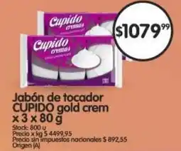 Supermercados Buenos Días Jabón de tocador CUPIDO gold crem oferta
