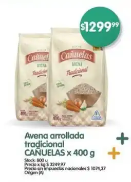 Supermercados Buenos Días Avena arrollada tradicional CAÑUELAS oferta