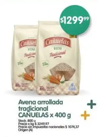 Supermercados Buenos Días Avena arrollada tradicional CAÑUELAS oferta