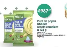 Supermercados Buenos Días Puré de papas KNORR receta completa oferta