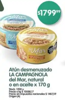 Supermercados Buenos Días Atún desmenuzado LA CAMPAGNOLA del Mar, natural o en aceite oferta