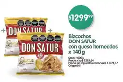 Supermercados Buenos Días Bizcochos DON SATUR con queso horneados oferta