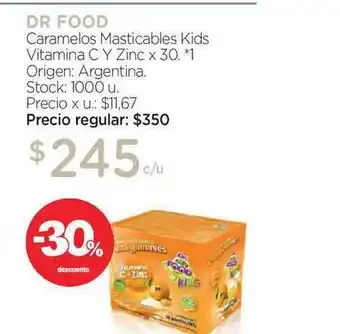 Farmacity Dr Food Caramelos Masticables Kids Vitamina C Y Zinc x 30 oferta