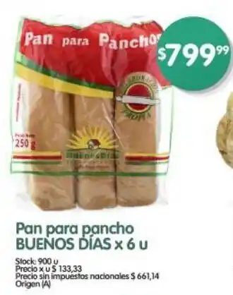 Supermercados Buenos Días Pan para pancho BUENOS DIAS oferta