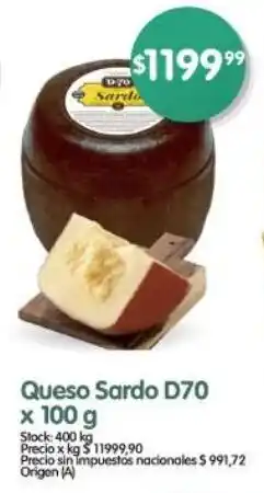 Supermercados Buenos Días Queso Sardo D70 oferta