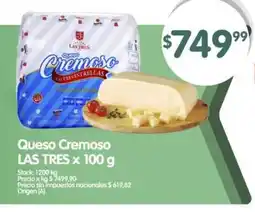 Supermercados Buenos Días Queso Cremoso LAS TRES oferta