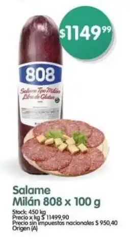 Supermercados Buenos Días Salame Milán 808 oferta