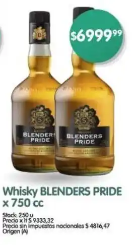Supermercados Buenos Días Whisky BLENDERS PRIDE oferta