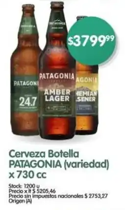 Supermercados Buenos Días Cerveza Botella PATAGONIA variedad oferta