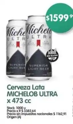 Supermercados Buenos Días Cerveza Lata MICHELOB ULTRA oferta