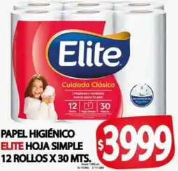 Supermercados Becerra Papel higiénico elite hoja simple oferta