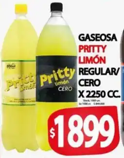 Supermercados Becerra Gaseosa pritty limón regular / cero oferta