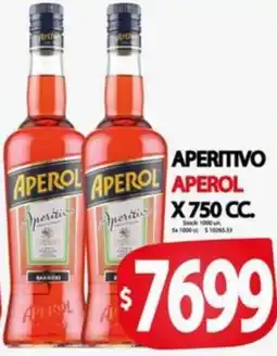 Supermercados Becerra Aperitivo aperol oferta