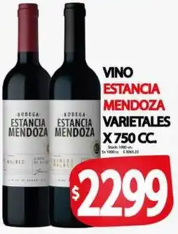 Supermercados Becerra Vino estancia mendoza varietales oferta