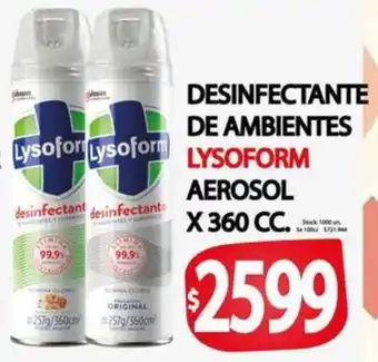 Supermercados Becerra Desinfectante de ambientes lysoform aerosol oferta