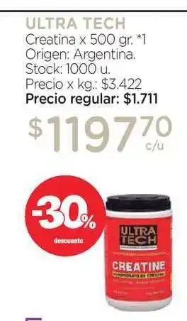 Farmacity Ultra Tech Creatina x 500gr oferta
