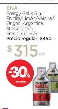 Farmacity Ena Enargy Gel Frutilla Limón Vainilla x 6u oferta