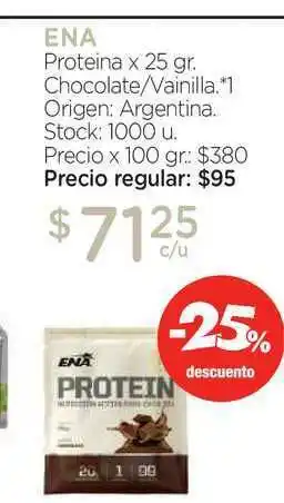 Farmacity Ena Proteina Chocolate / Vainilla x 25gr oferta