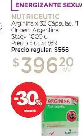 Farmacity Nutriceutic Arginina x 32 Cápsulas oferta