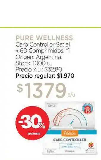 Farmacity Pure Wellness Carb Controller Satial x 60 Comprimidos oferta
