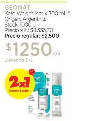 Farmacity Geonat Keto Weight Mct x 300ml oferta