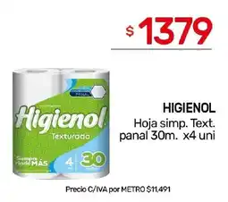 Nini Mayorista Higienol Hoja simp. Text. panal oferta