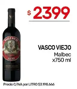 Nini Mayorista Vasco Viejo malbec oferta