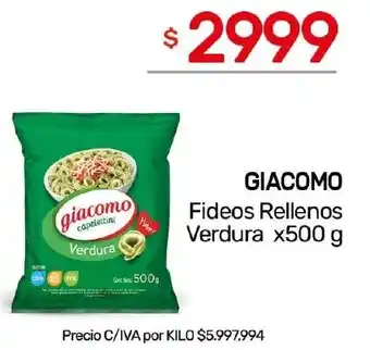 Nini Mayorista Giacomo fideos rellenos verdura oferta
