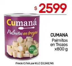 Nini Mayorista Cumana palmitos en trozos oferta