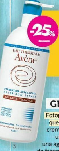 Farmacity Reparador post-solar avene gama blanca x 400 ml oferta